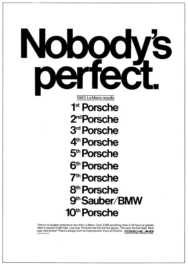 Nobody's Perfect — Porsche